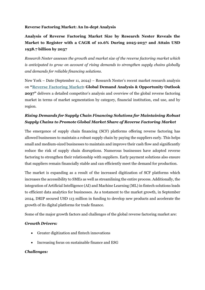 reverse factoring market an in dept analysis