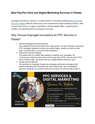Best Pay-Per-Click and Digital Marketing Services in Patiala