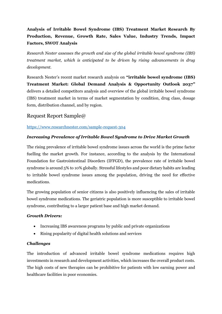 analysis of irritable bowel syndrome