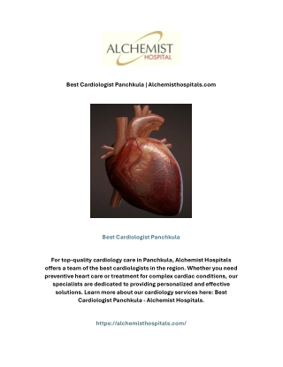 Best Cardiologist Panchkula | Alchemisthospitals.com