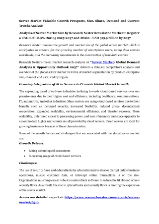 server market valuable growth prospects size