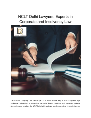 NCLT Delhi Lawyers_ Experts in Corporate and Insolvency Law