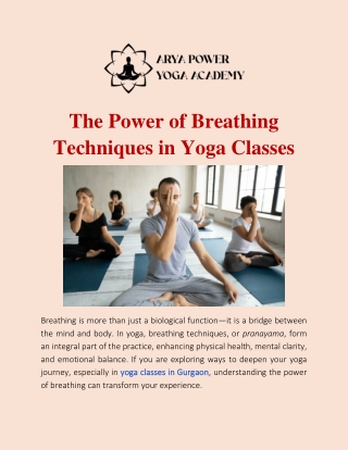 the power of breathing techniques in yoga classes