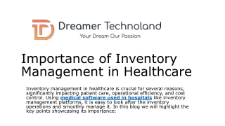 Importance of Inventory Management in Healthcare