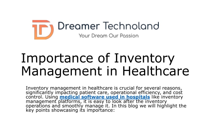 importance of inventory management in healthcare