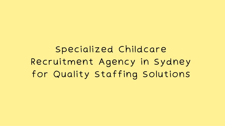 specialized childcare recruitment agency