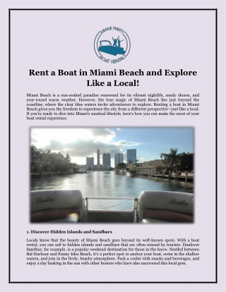 Rent a Boat in Miami Beach and Explore Like a Local!