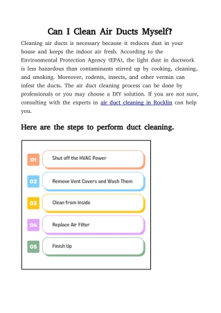 Can I Clean Air Ducts Myself?