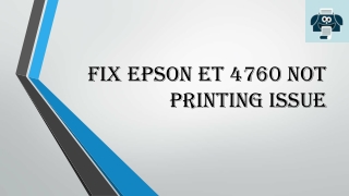 Fix Epson ET 4760 Not Printing Issue