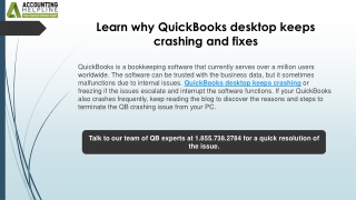 learn why quickbooks desktop keeps crashing and fixes