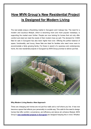 How MVN Group’s New Residential Project is Designed for Modern Living