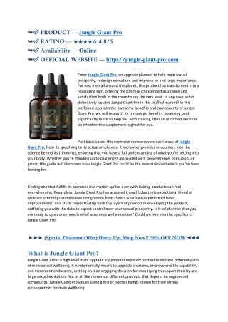 Jungle Giant Pro: Report 2024 – Shocking Price!