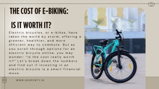 the cost of e biking is it worth