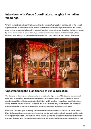 interviews with venue coordinators insights into