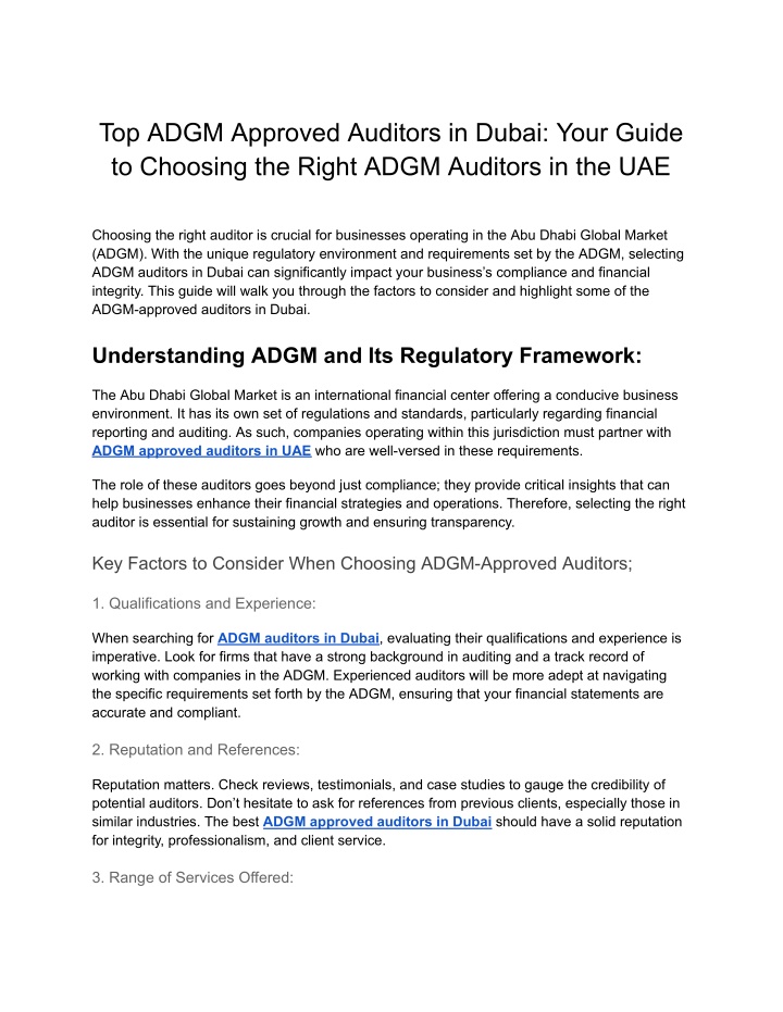 top adgm approved auditors in dubai your guide