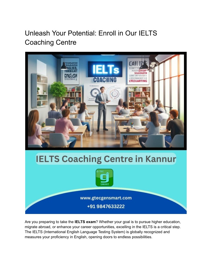 unleash your potential enroll in our ielts