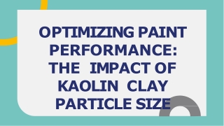 Effect of Kaolin Clay Particle Size on Paint Performance