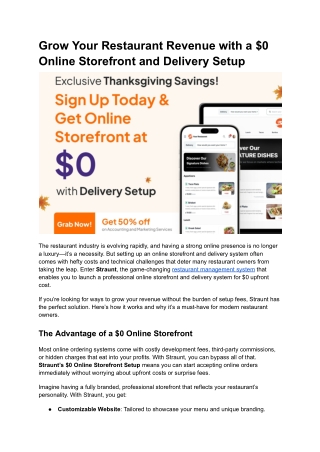 grow your restaurant revenue with a 0 online