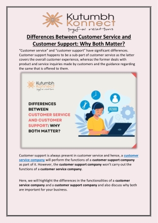 Differences Between Customer Service and Customer Support Why Both Matter