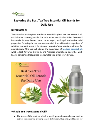 Best Tea Tree Essential Oil Brands for Daily Use