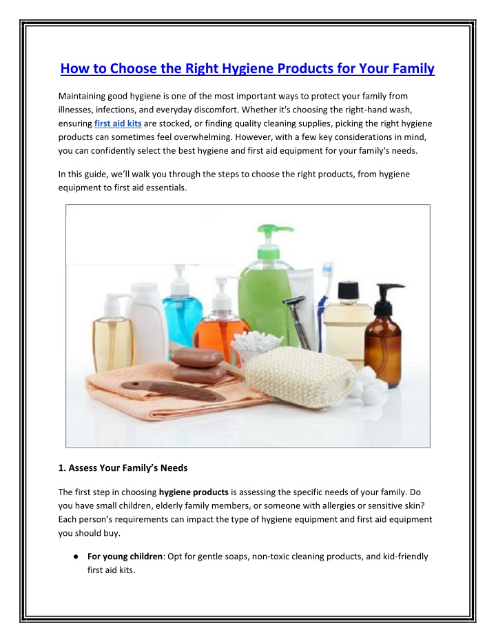 how to choose the right hygiene products for your