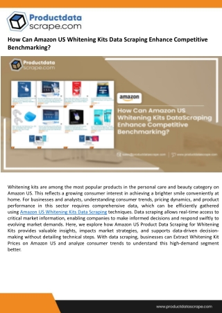 How Can Amazon US Whitening Kits Data Scraping Enhance Competitive Benchmarking