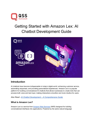 Getting Started with Amazon Lex_ AI Chatbot Development Guide
