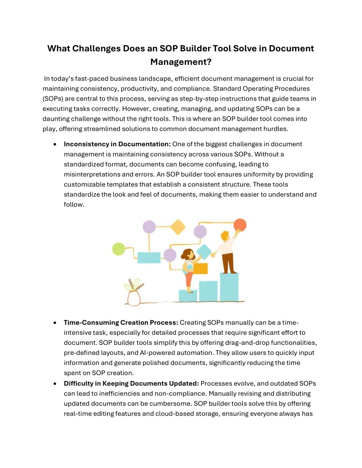 what challenges does an sop builder tool solve