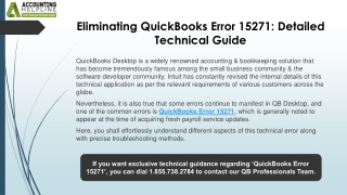 eliminating quickbooks error 15271 detailed technical guide