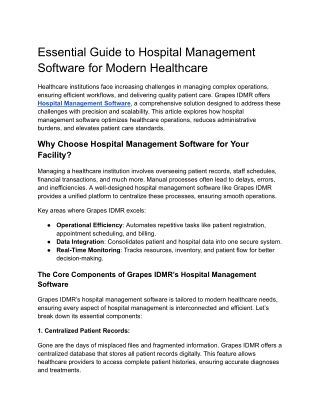 essential guide to hospital management software