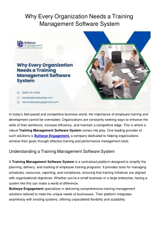 why every organization needs a training
