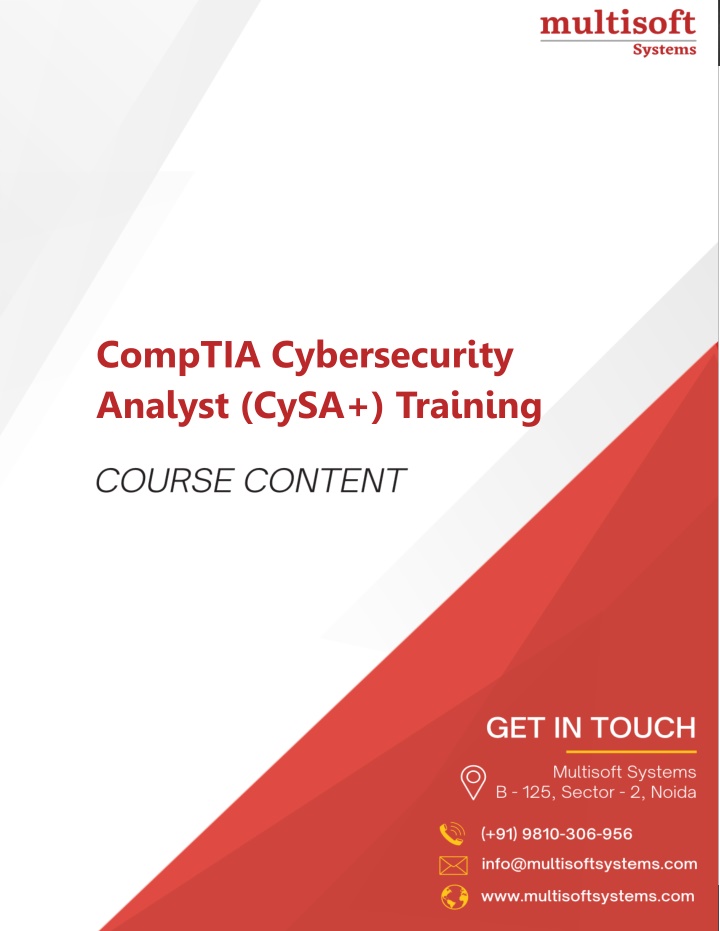 comptia cybersecurity analyst cysa training