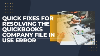quick fixes for resolving the quickbooks company