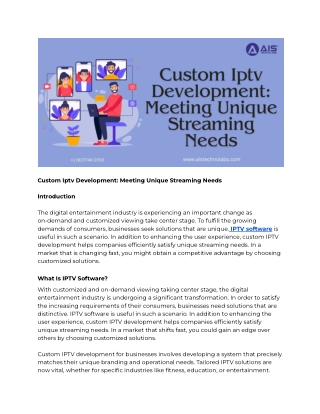 custom iptv development meeting unique streaming