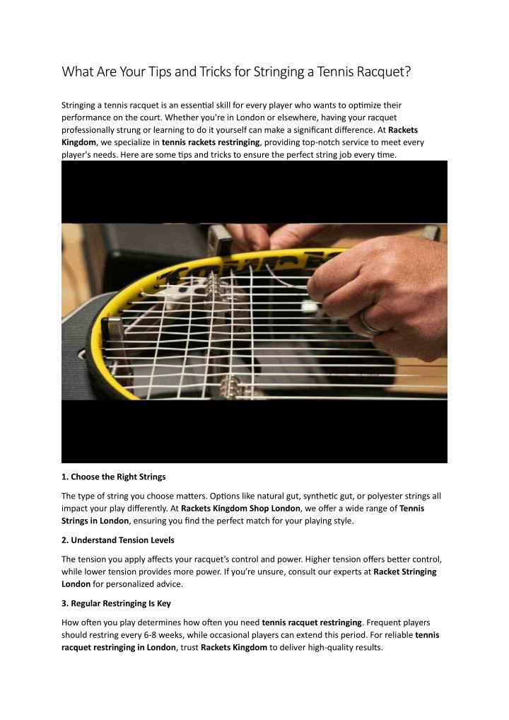 what are your tips and tricks for stringing