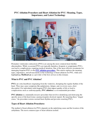 PVC Ablation Procedure and Heart Ablation for PVC