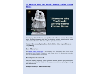 12 Reasons Why You Should Worship Radha Krishna Statue