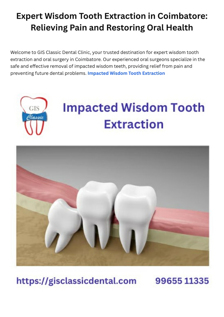 expert wisdom tooth extraction in coimbatore