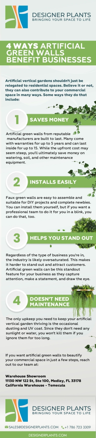 How Artificial Green Walls Benefits Your Business