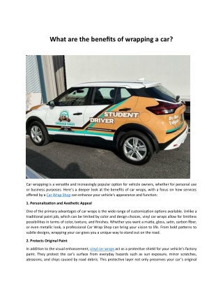 What are the benefits of wrapping a car?