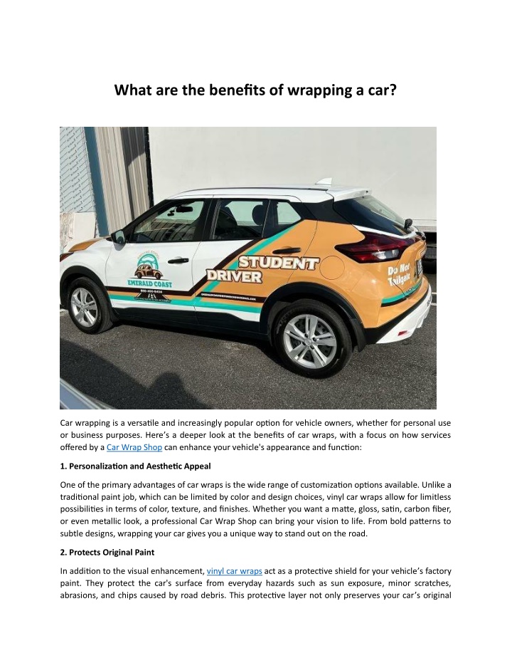 what are the benefits of wrapping a car