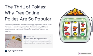 The Thrill of Pokies Why Free Online Pokies Are So Popular