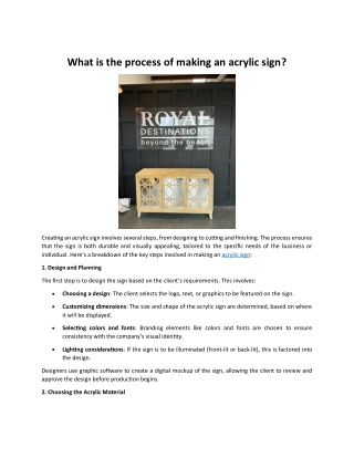 What is the process of making an acrylic sign?