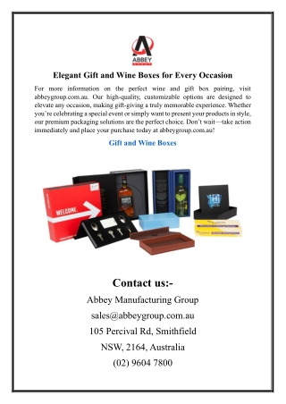 Elegant Gift and Wine Boxes for Every Occasion