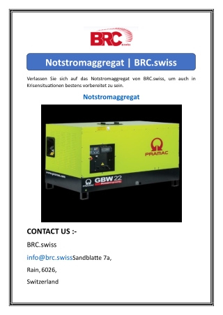 notstromaggregat brc swiss