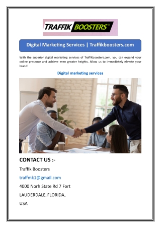 Digital Marketing Services  Traffikboosters