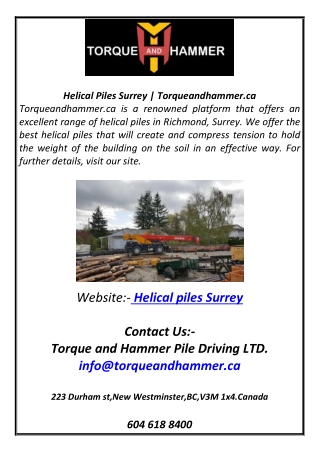 helical piles surrey torqueandhammer
