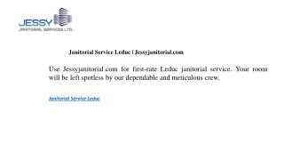 janitorial service leduc jessyjanitorial com