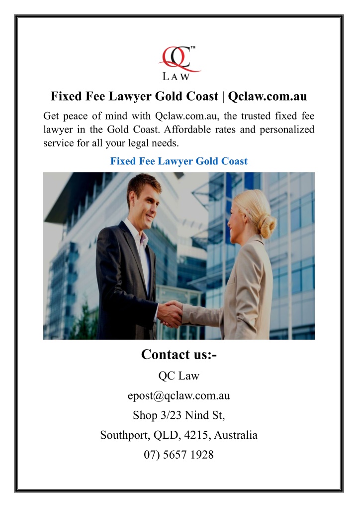 fixed fee lawyer gold coast qclaw com au