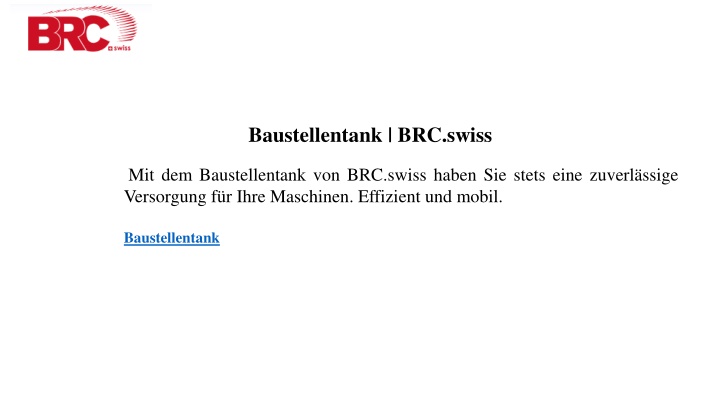 baustellentank brc swiss